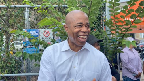 Brooklyn Borough President Eric Adams at an event at the Eastern Parkway Farm in Brownsville on Oct. 12. Photo by Morgan C. Mullings